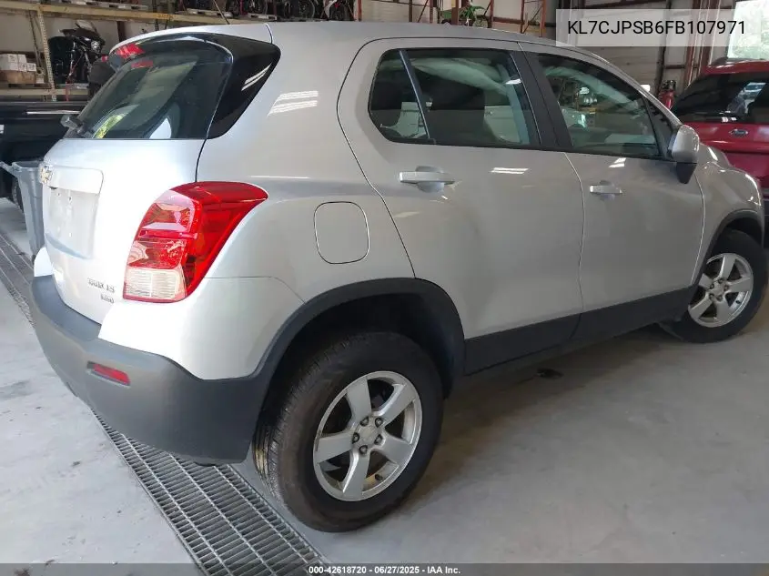 2015 Chevrolet Trax 1Ls VIN: KL7CJPSB6FB107971 Lot: 42618720