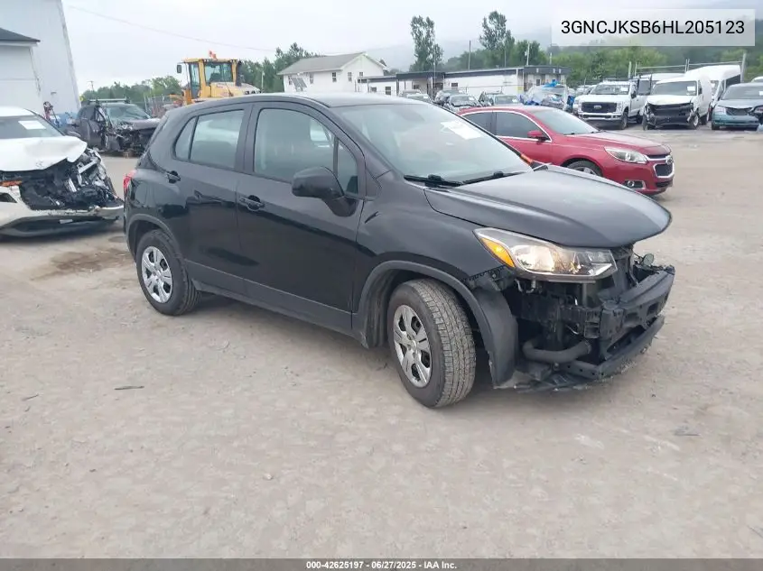 2017 Chevrolet Trax Ls VIN: 3GNCJKSB6HL205123 Lot: 42625197