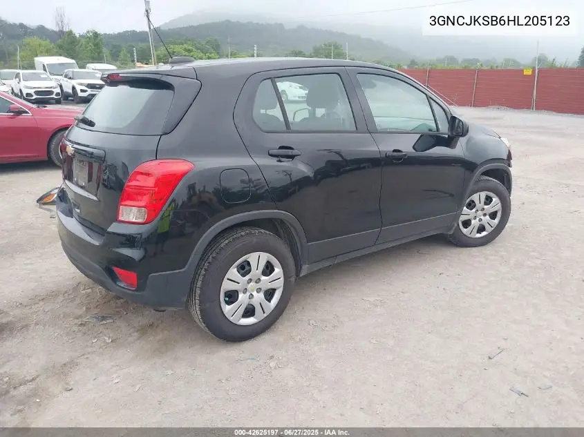 2017 Chevrolet Trax Ls VIN: 3GNCJKSB6HL205123 Lot: 42625197