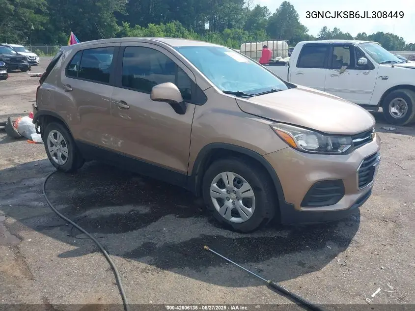 2018 Chevrolet Trax Ls VIN: 3GNCJKSB6JL308449 Lot: 42606136
