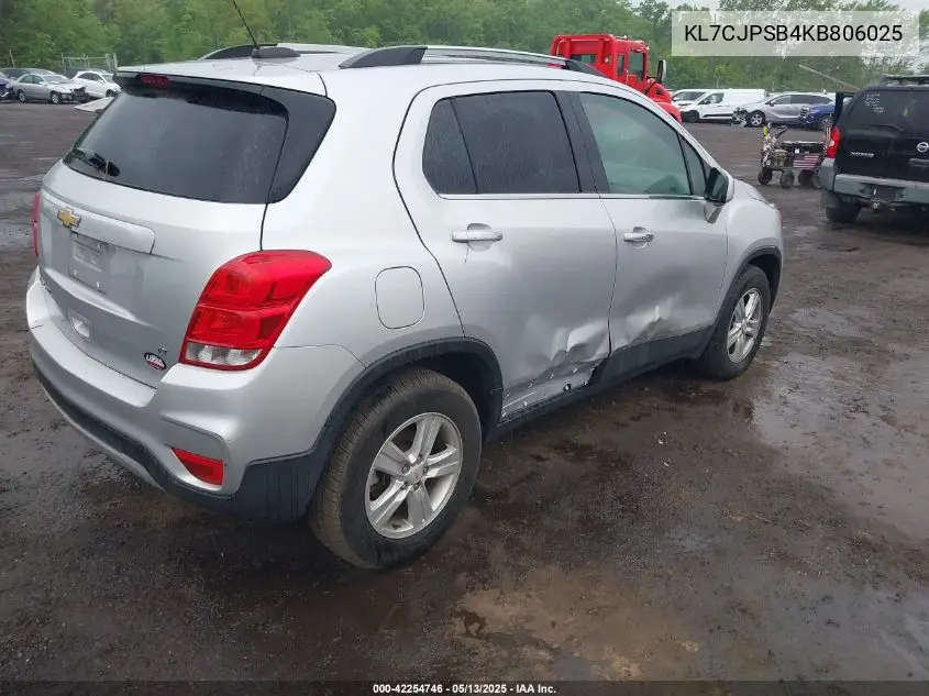 2019 Chevrolet Trax Lt VIN: KL7CJPSB4KB806025 Lot: 42254746