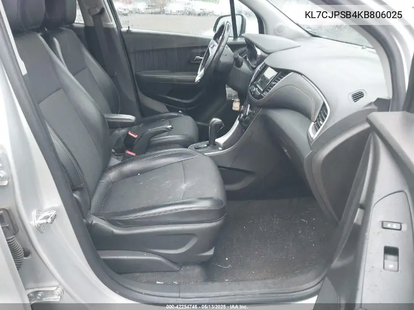 2019 Chevrolet Trax Lt VIN: KL7CJPSB4KB806025 Lot: 42254746