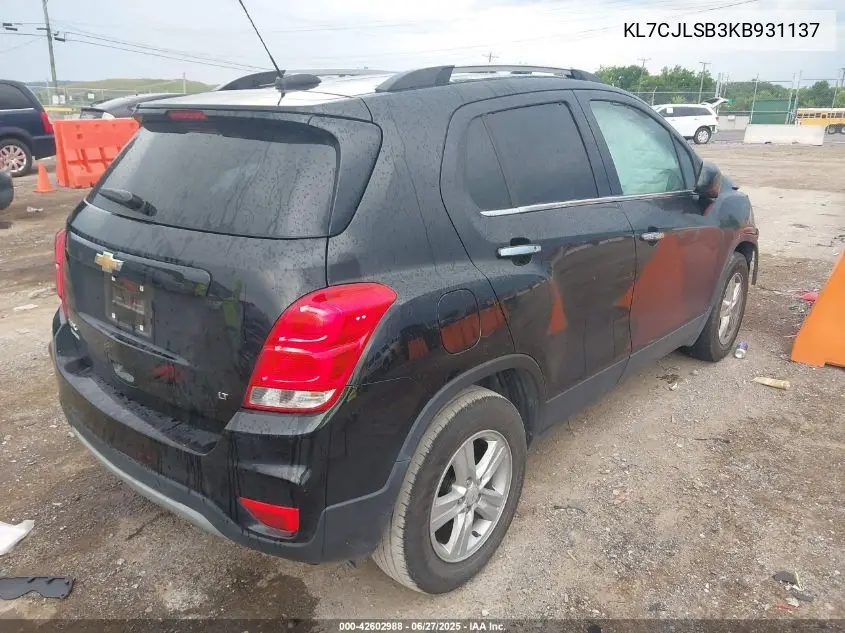 2019 Chevrolet Trax Lt VIN: KL7CJLSB3KB931137 Lot: 42602988