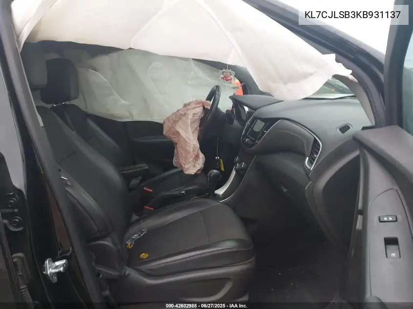 2019 Chevrolet Trax Lt VIN: KL7CJLSB3KB931137 Lot: 42602988