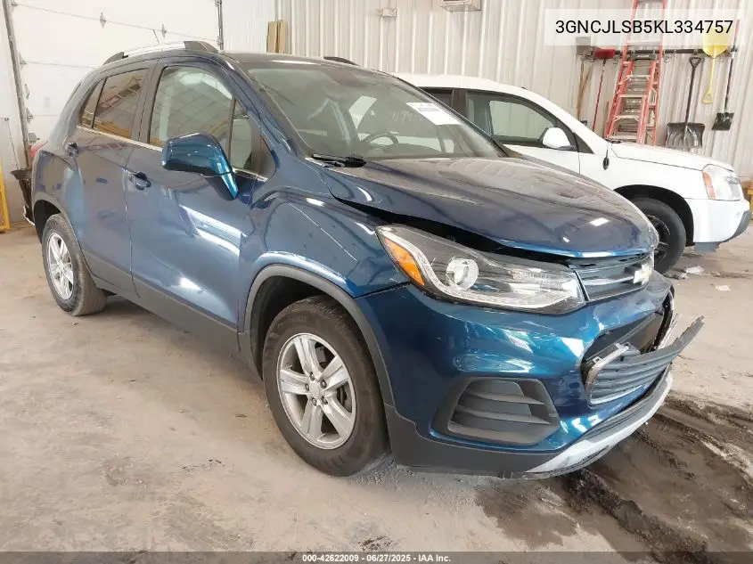 2019 Chevrolet Trax Lt VIN: 3GNCJLSB5KL334757 Lot: 42622009