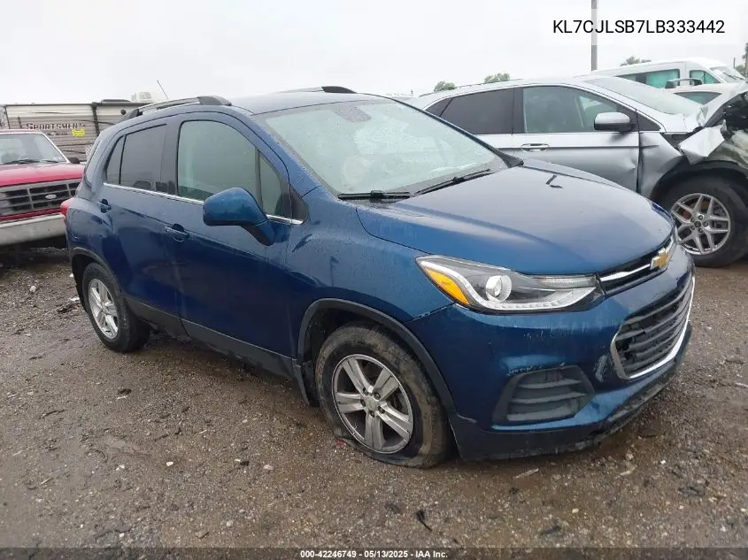 2020 Chevrolet Trax Fwd Lt VIN: KL7CJLSB7LB333442 Lot: 42246749