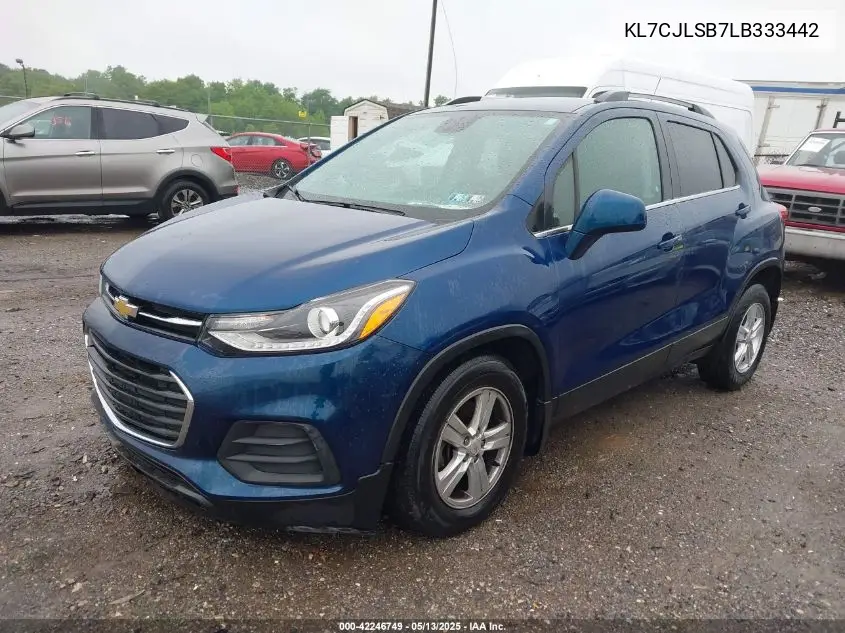 2020 Chevrolet Trax Fwd Lt VIN: KL7CJLSB7LB333442 Lot: 42246749
