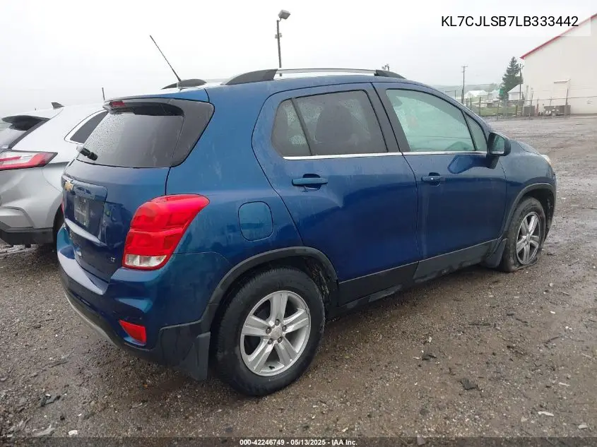2020 Chevrolet Trax Fwd Lt VIN: KL7CJLSB7LB333442 Lot: 42246749