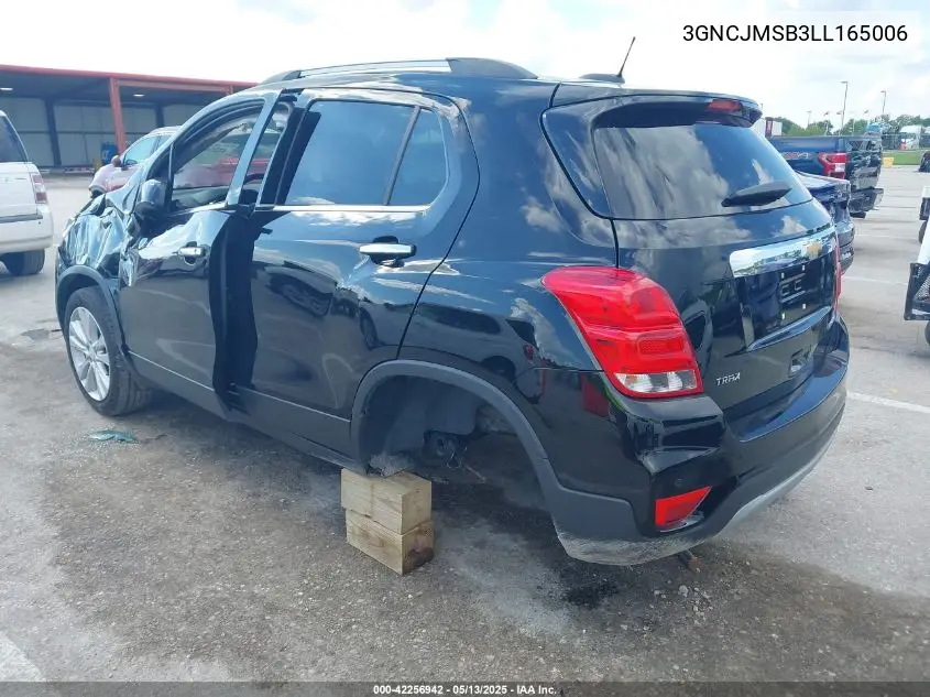 2020 Chevrolet Trax Fwd Premier VIN: 3GNCJMSB3LL165006 Lot: 42256942