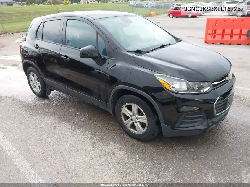 2020 Chevrolet Trax Fwd Ls VIN: 3GNCJKSBXLL167257 Lot: 42587271