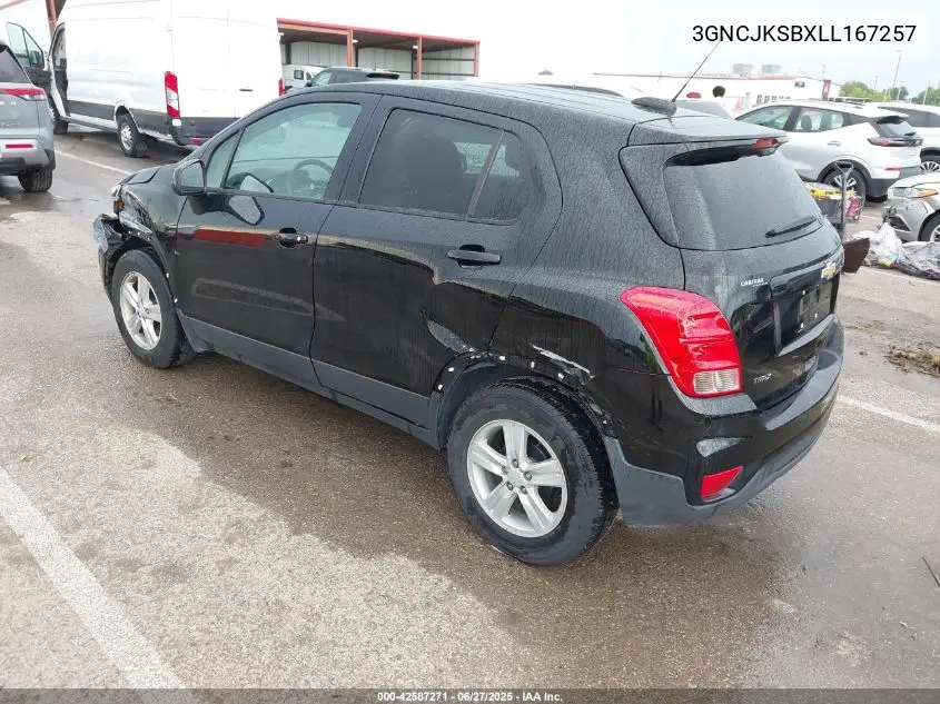 2020 Chevrolet Trax Fwd Ls VIN: 3GNCJKSBXLL167257 Lot: 42587271