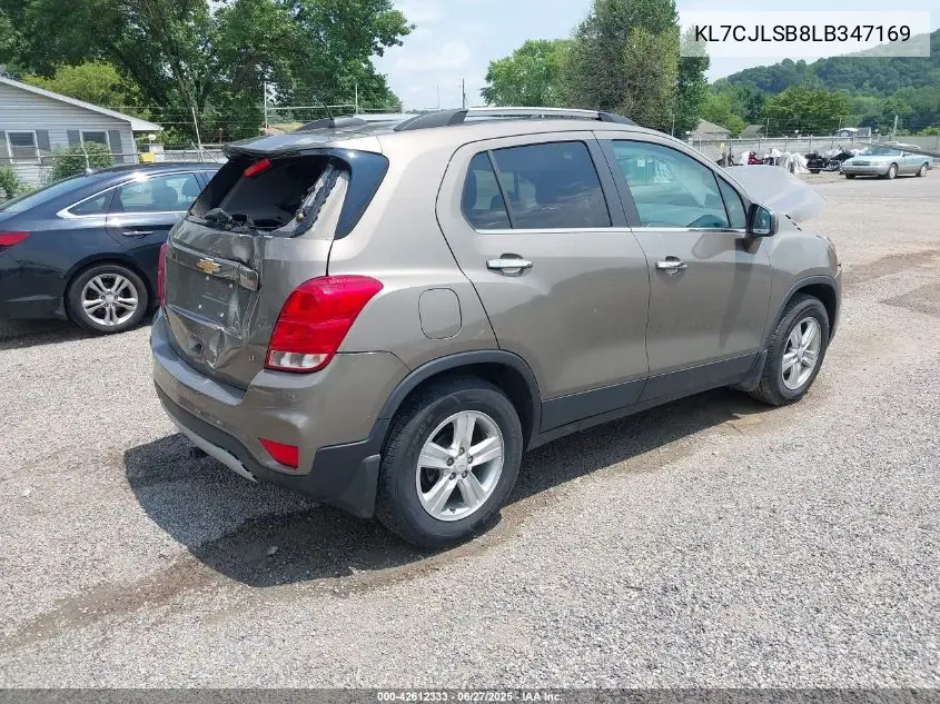 2020 Chevrolet Trax Fwd Lt VIN: KL7CJLSB8LB347169 Lot: 42612333