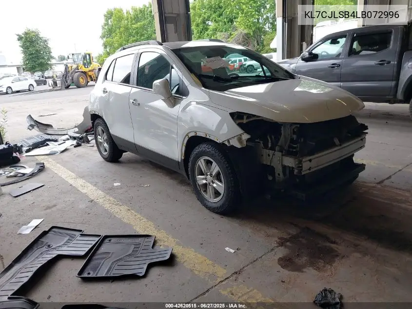 2020 Chevrolet Trax Fwd Lt VIN: KL7CJLSB4LB072996 Lot: 42620515