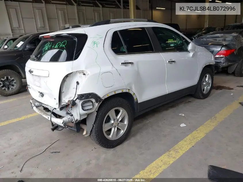 2020 Chevrolet Trax Fwd Lt VIN: KL7CJLSB4LB072996 Lot: 42620515