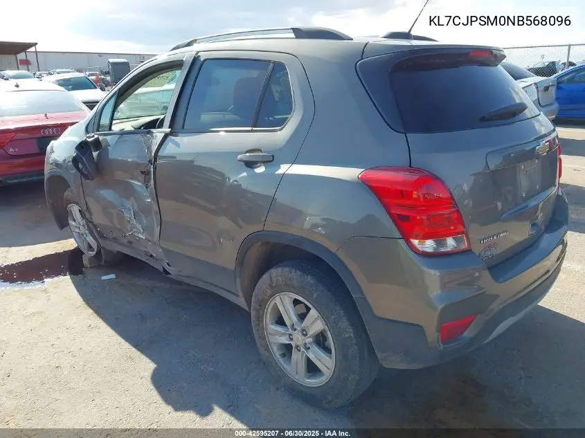 2022 Chevrolet Trax Awd Lt VIN: KL7CJPSM0NB568096 Lot: 42595207