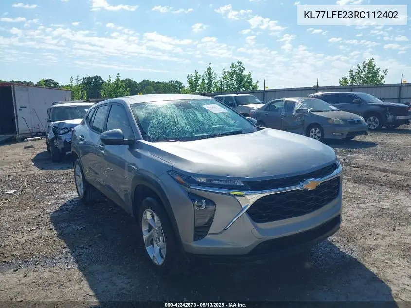 2024 Chevrolet Trax Fwd Sp VIN: KL77LFE23RC112402 Lot: 42242673