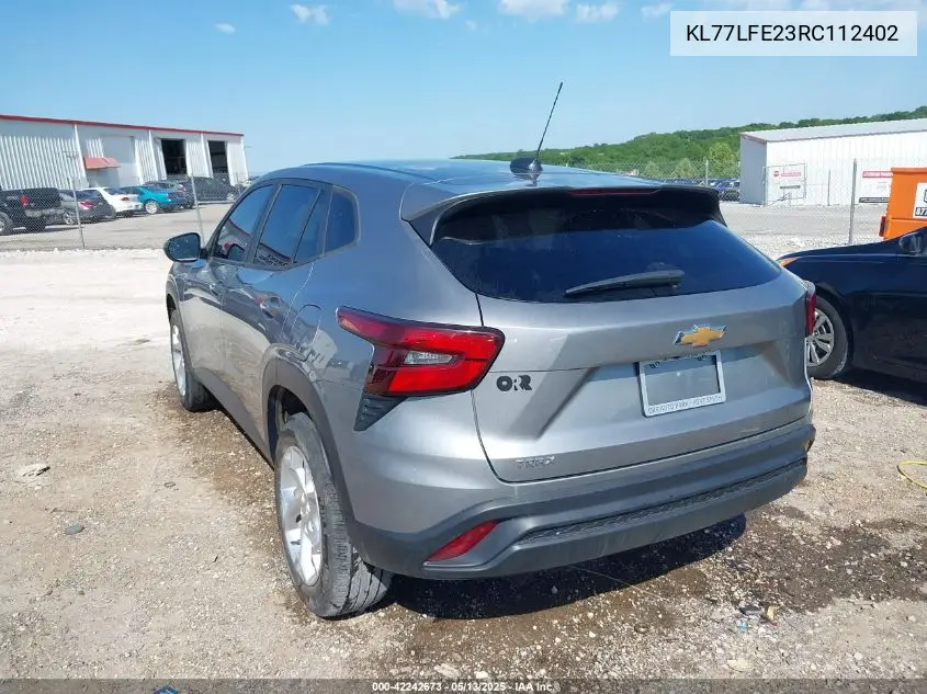 2024 Chevrolet Trax Fwd Sp VIN: KL77LFE23RC112402 Lot: 42242673