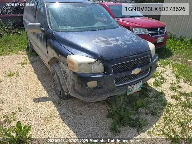 2005 Chevrolet Uplander Ls VIN: 1GNDV23LX5D278626 Lot: 20216208