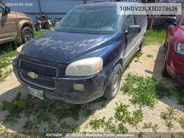 2005 Chevrolet Uplander Ls VIN: 1GNDV23LX5D278626 Lot: 20216208