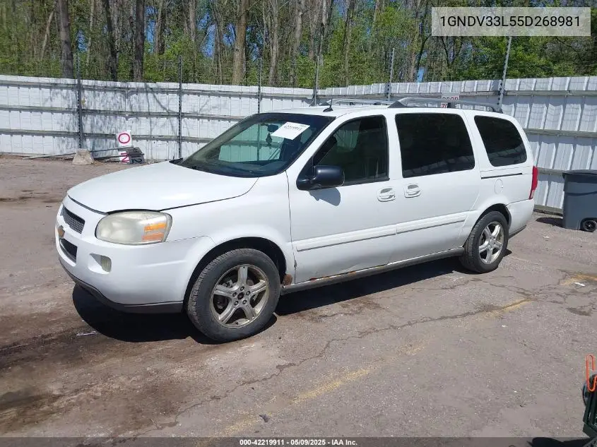 2005 Chevrolet Uplander Lt VIN: 1GNDV33L55D268981 Lot: 42219911