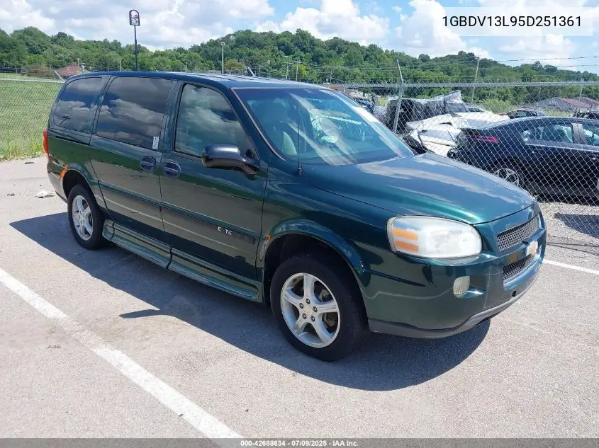 2005 Chevrolet Uplander VIN: 1GBDV13L95D251361 Lot: 42688634