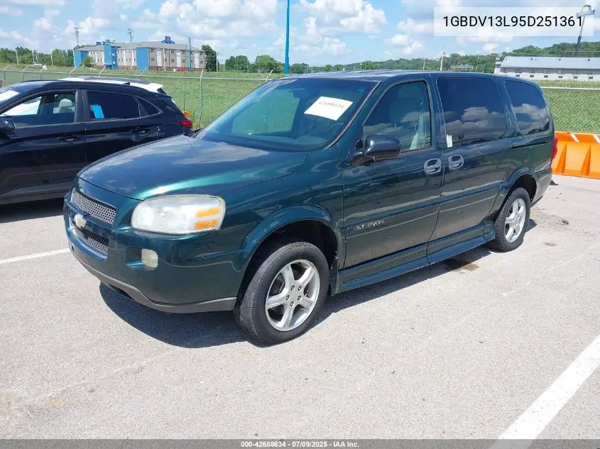 2005 Chevrolet Uplander VIN: 1GBDV13L95D251361 Lot: 42688634