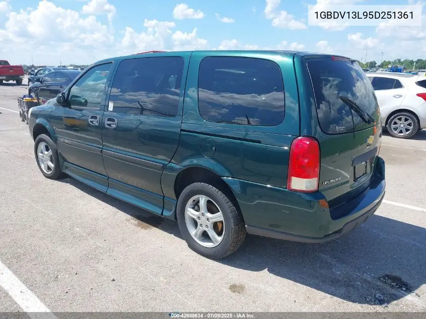 2005 Chevrolet Uplander VIN: 1GBDV13L95D251361 Lot: 42688634
