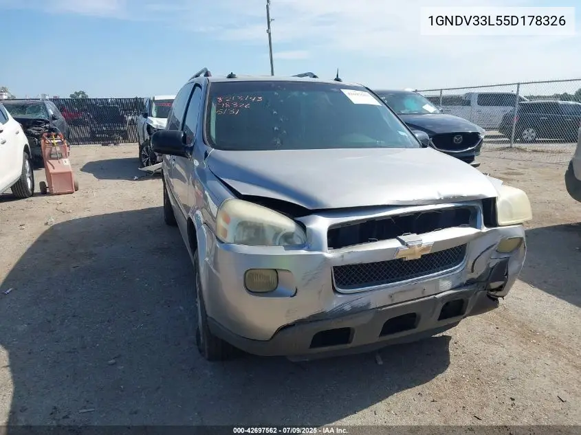 2005 Chevrolet Uplander Lt VIN: 1GNDV33L55D178326 Lot: 42697562