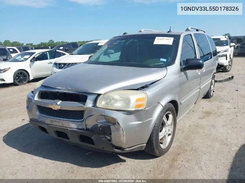 2005 Chevrolet Uplander Lt VIN: 1GNDV33L55D178326 Lot: 42697562