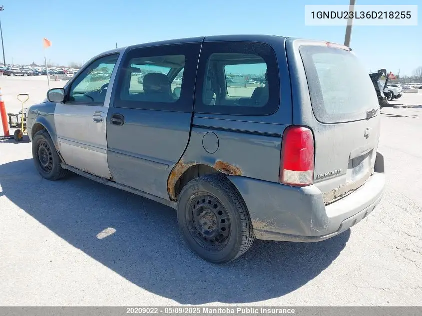 2006 Chevrolet Uplander Ls VIN: 1GNDU23L36D218255 Lot: 20209022