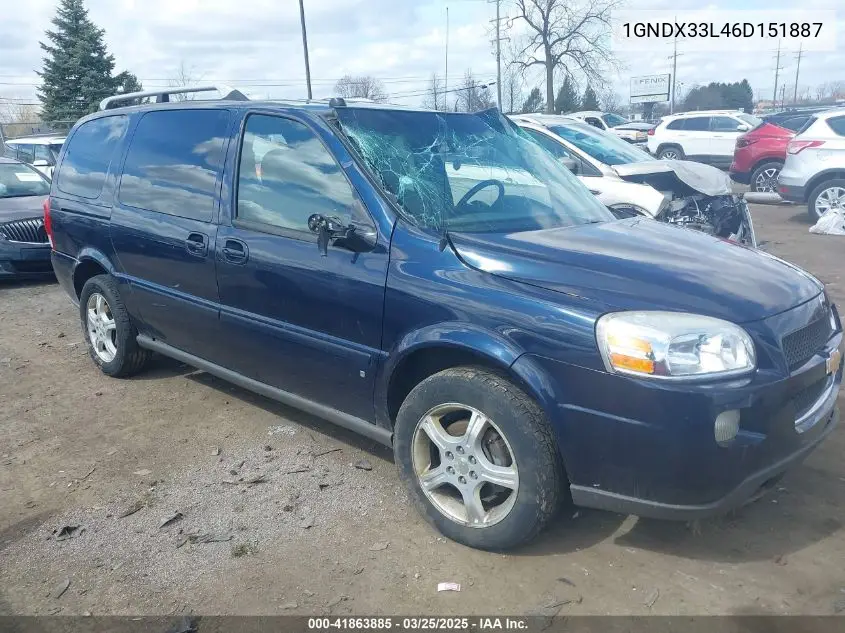 2006 Chevrolet Uplander Lt VIN: 1GNDX33L46D151887 Lot: 41863885