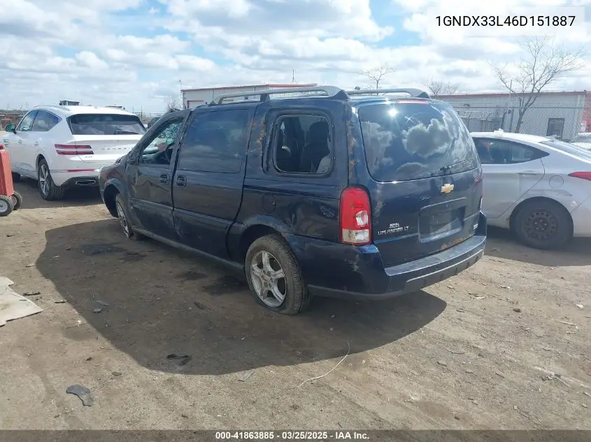2006 Chevrolet Uplander Lt VIN: 1GNDX33L46D151887 Lot: 41863885
