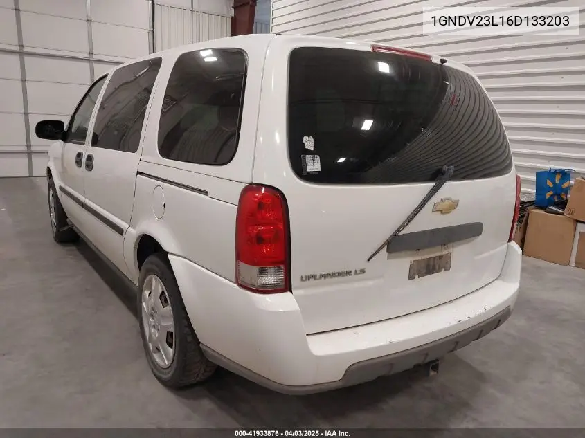 2006 Chevrolet Uplander Ls VIN: 1GNDV23L16D133203 Lot: 41933876