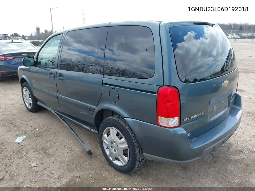 2006 Chevrolet Uplander Ls VIN: 1GNDU23L06D192018 Lot: 41985785