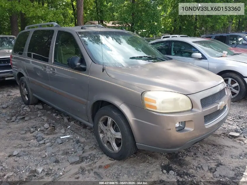 2006 Chevrolet Uplander Lt VIN: 1GNDV33LX6D153360 Lot: 42166675