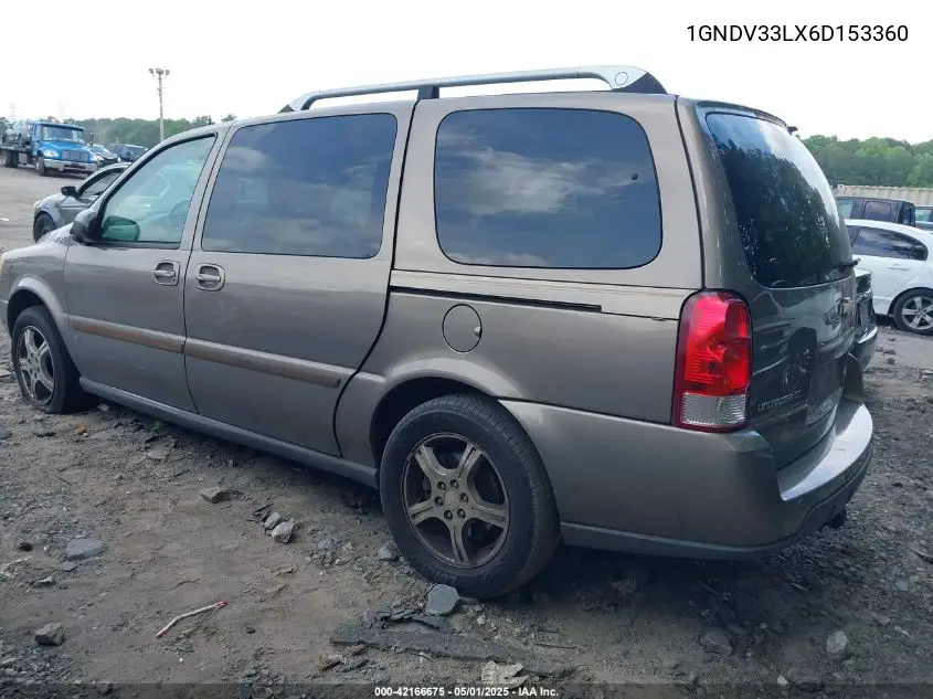 2006 Chevrolet Uplander Lt VIN: 1GNDV33LX6D153360 Lot: 42166675