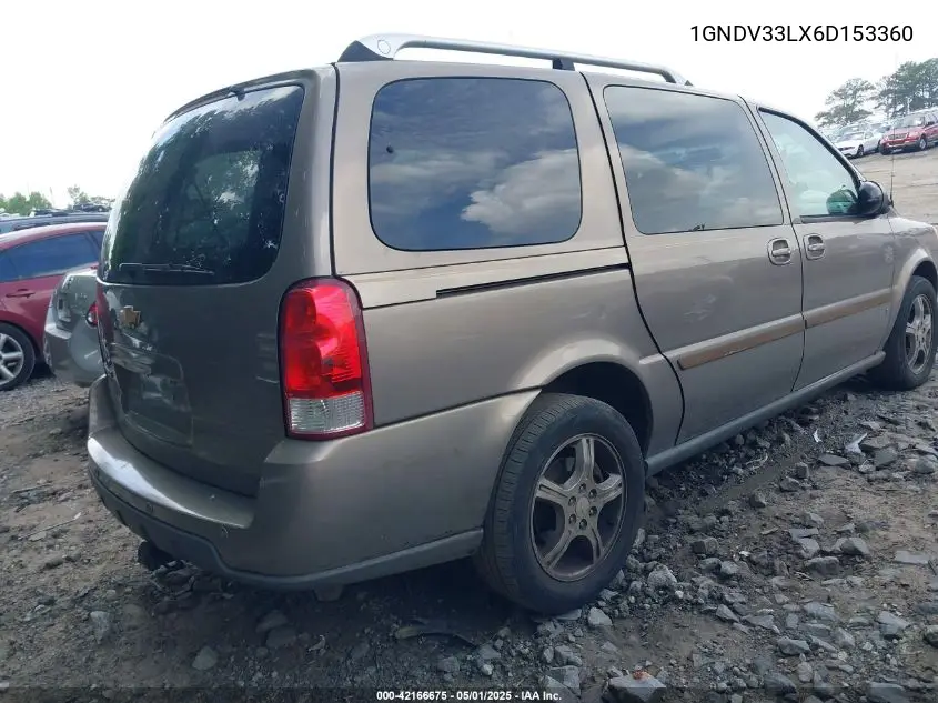 2006 Chevrolet Uplander Lt VIN: 1GNDV33LX6D153360 Lot: 42166675
