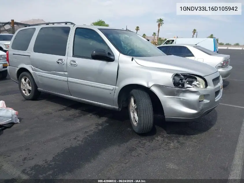 2006 Chevrolet Uplander Lt VIN: 1GNDV33L16D105942 Lot: 42566532