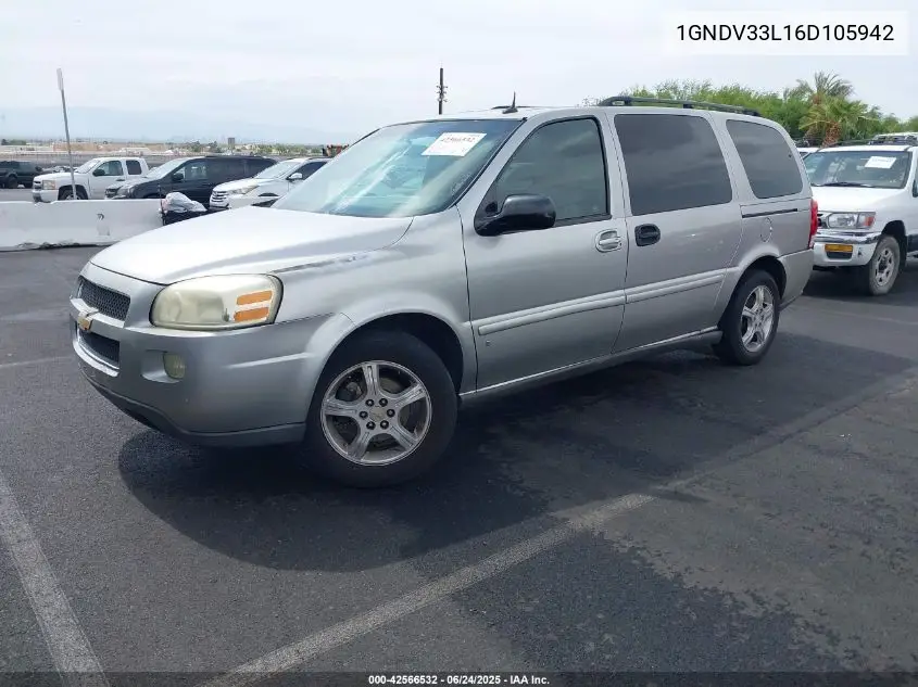 2006 Chevrolet Uplander Lt VIN: 1GNDV33L16D105942 Lot: 42566532