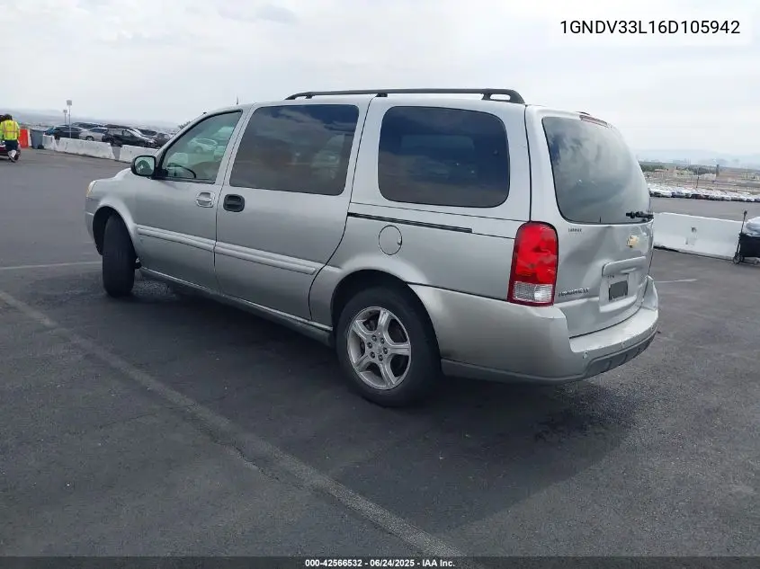 2006 Chevrolet Uplander Lt VIN: 1GNDV33L16D105942 Lot: 42566532