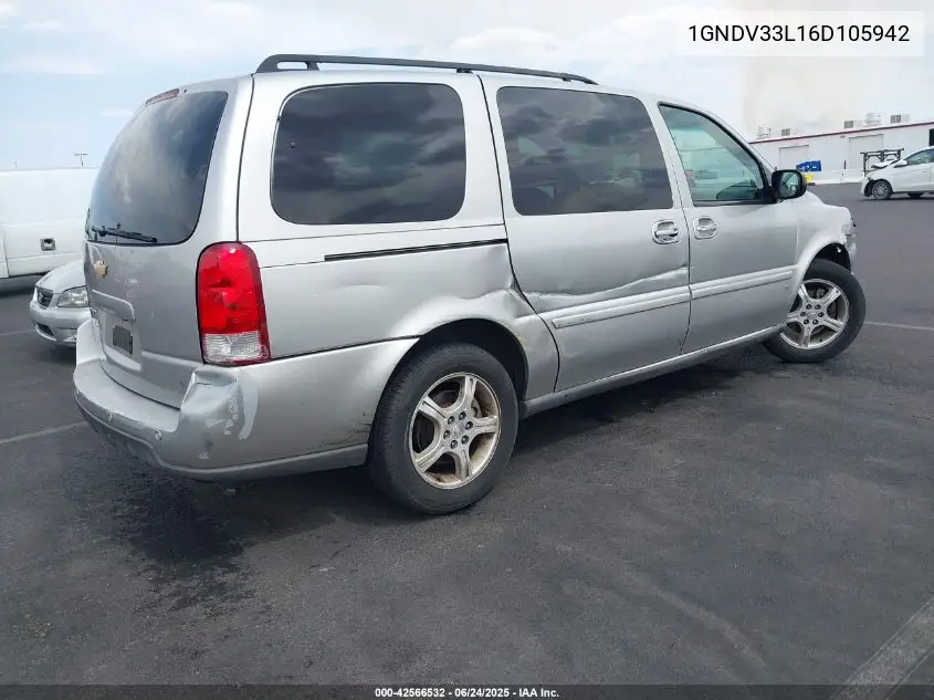 2006 Chevrolet Uplander Lt VIN: 1GNDV33L16D105942 Lot: 42566532