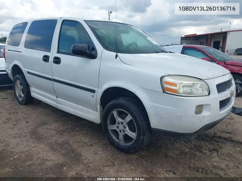 2006 Chevrolet Uplander Ls VIN: 1GBDV13L26D136716 Lot: 42631588