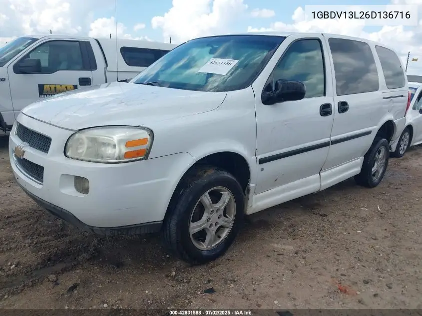 2006 Chevrolet Uplander Ls VIN: 1GBDV13L26D136716 Lot: 42631588