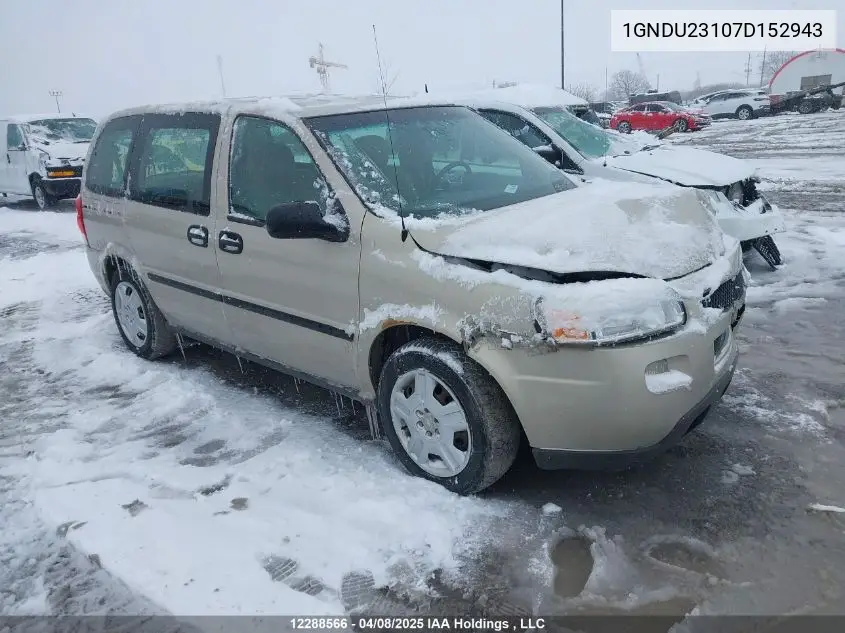 2007 Chevrolet Uplander Ls VIN: 1GNDU23107D152943 Lot: 12288566