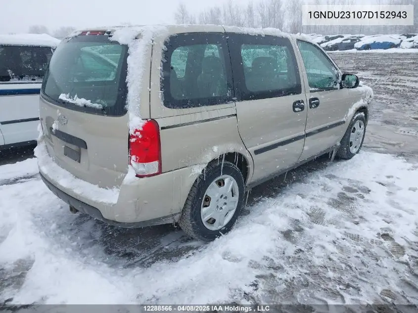 2007 Chevrolet Uplander Ls VIN: 1GNDU23107D152943 Lot: 12288566