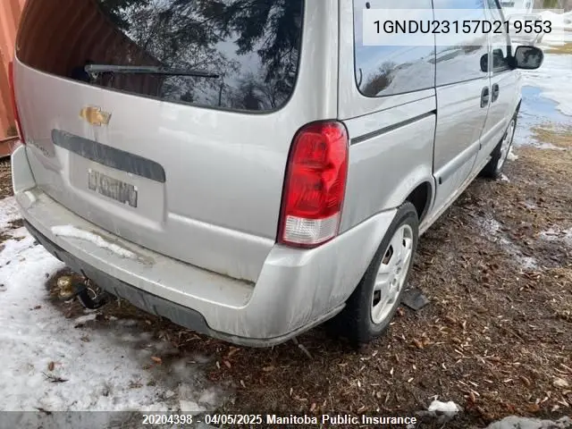 2007 Chevrolet Uplander Ls VIN: 1GNDU23157D219553 Lot: 20204398