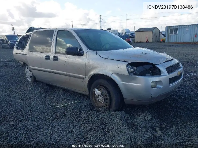 2007 Chevrolet Uplander Ls VIN: 1GNDV23197D138486 Lot: 41778064