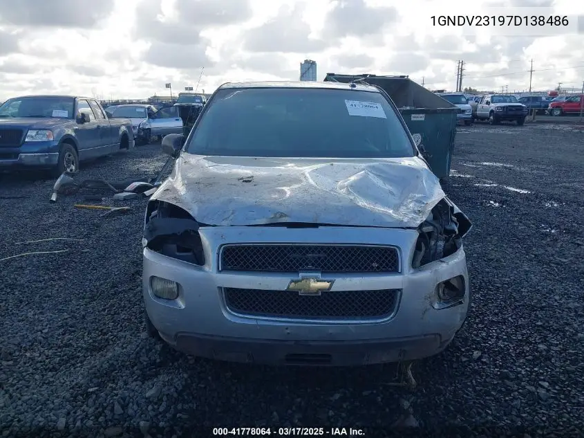 2007 Chevrolet Uplander Ls VIN: 1GNDV23197D138486 Lot: 41778064