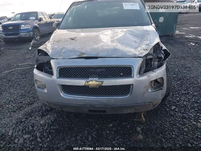 2007 Chevrolet Uplander Ls VIN: 1GNDV23197D138486 Lot: 41778064