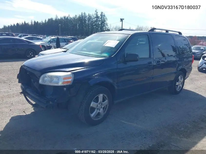 2007 Chevrolet Uplander Lt VIN: 1GNDV33167D180037 Lot: 41871162
